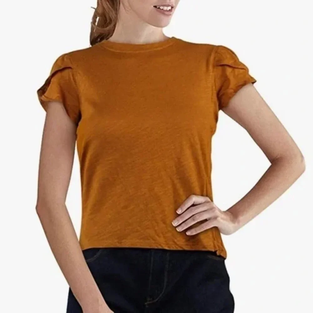 Free People We The Free Ruffle Sleeve Tee Small