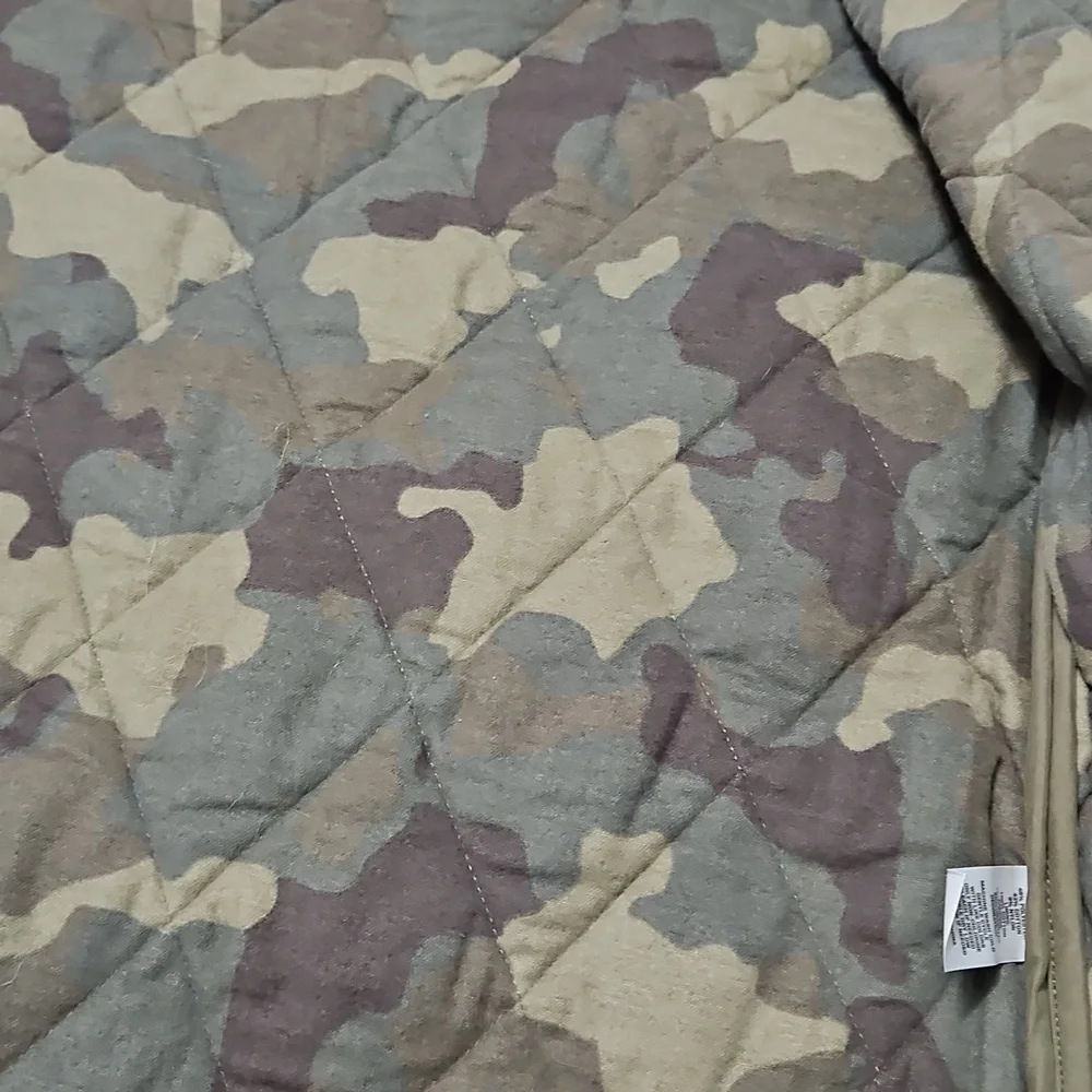Ocean Coast Quilted Camo Lined Green Zip-Up Men's Vest W/Pockets Size M  #1022