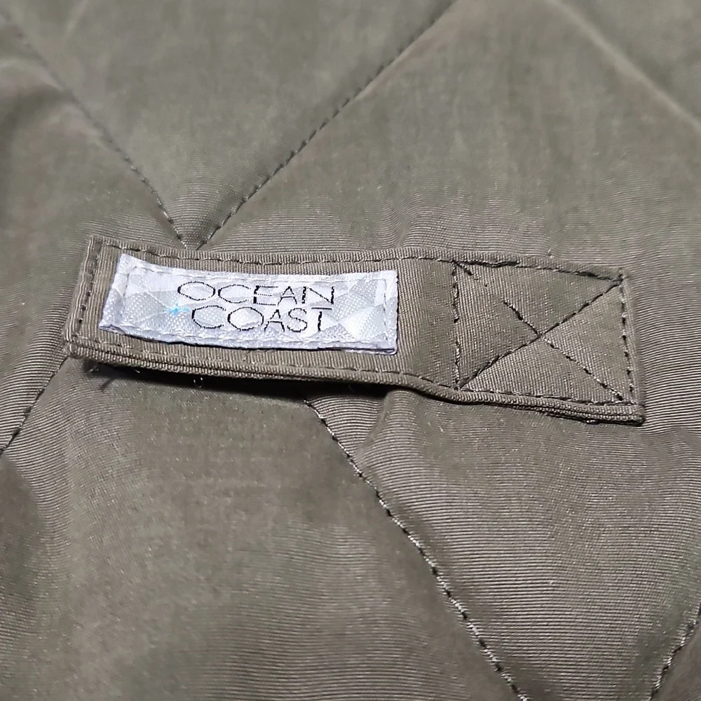 Ocean Coast Quilted Camo Lined Green Zip-Up Men's Vest W/Pockets Size M  #1022