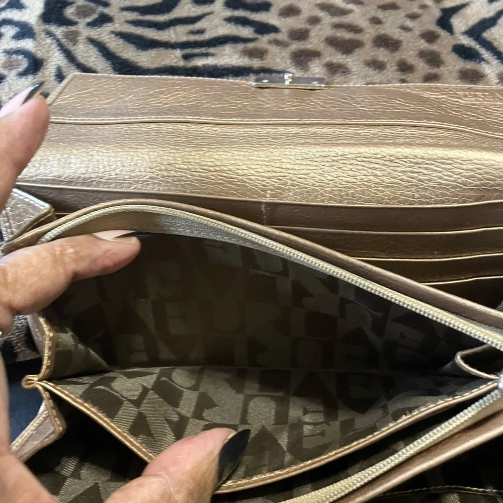 EUC Furla wallet/ metallic