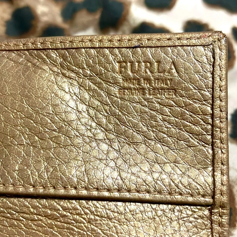 EUC Furla wallet/ metallic