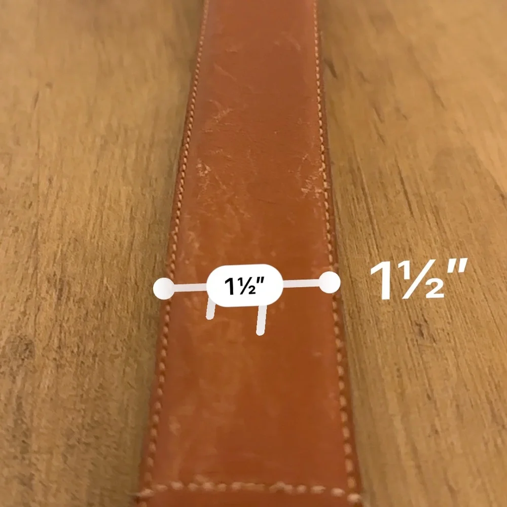 Authentic YSL Yves Saint Laurent Womens Belt 36 Inch 90 Cm Brown Leather Gold
