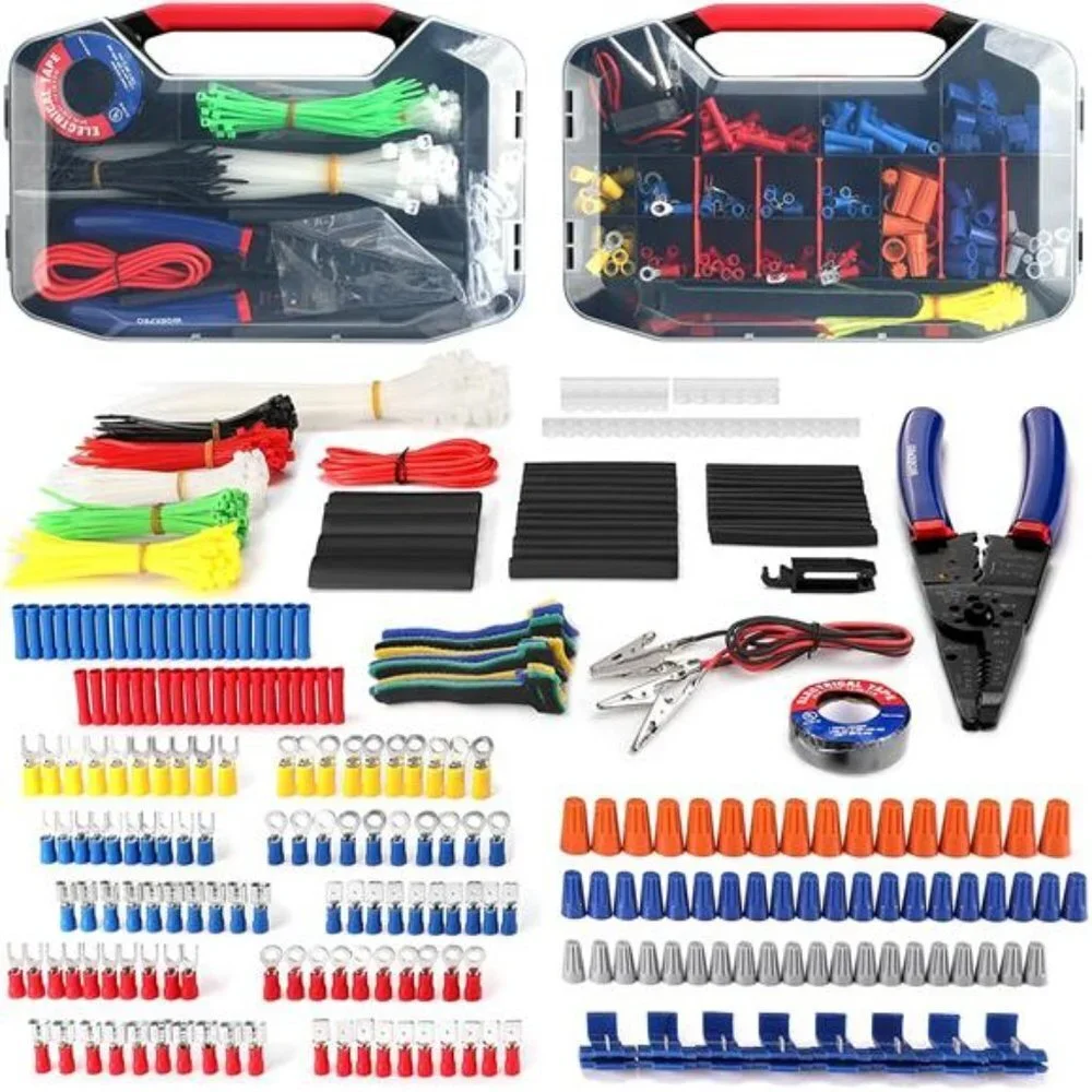 582-piece Crimp Terminals, Wire Connectors, Heat Shrink Tube, Electrical Repair