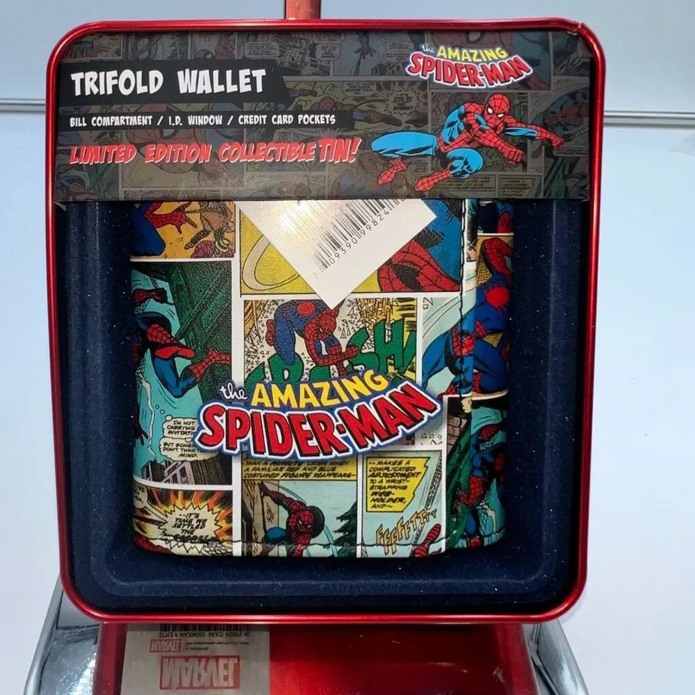 Marvel Spiderman Comic Strip Wallet in Collectors Tin