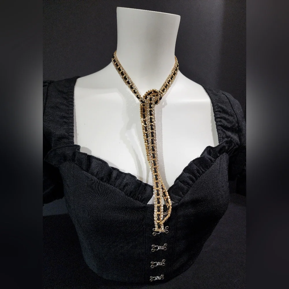 N/A long rhinestoned