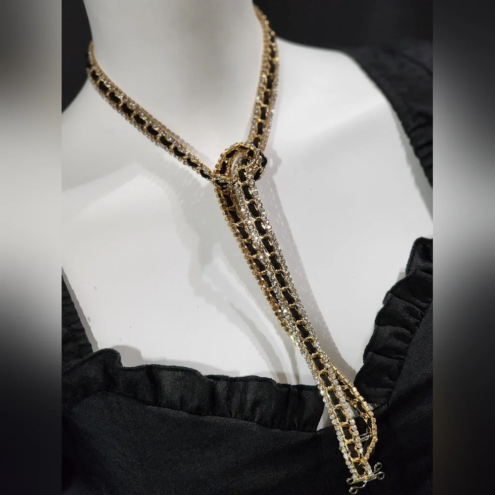 N/A long rhinestoned