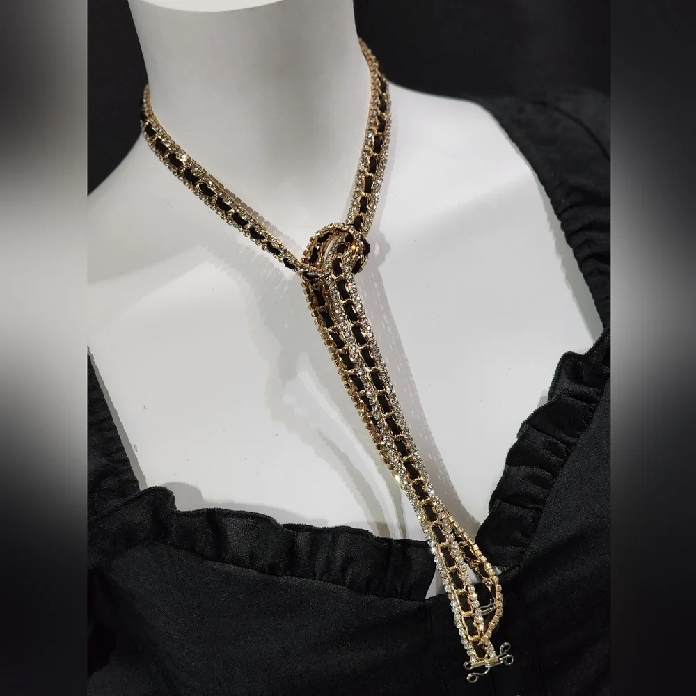 N/A long rhinestoned