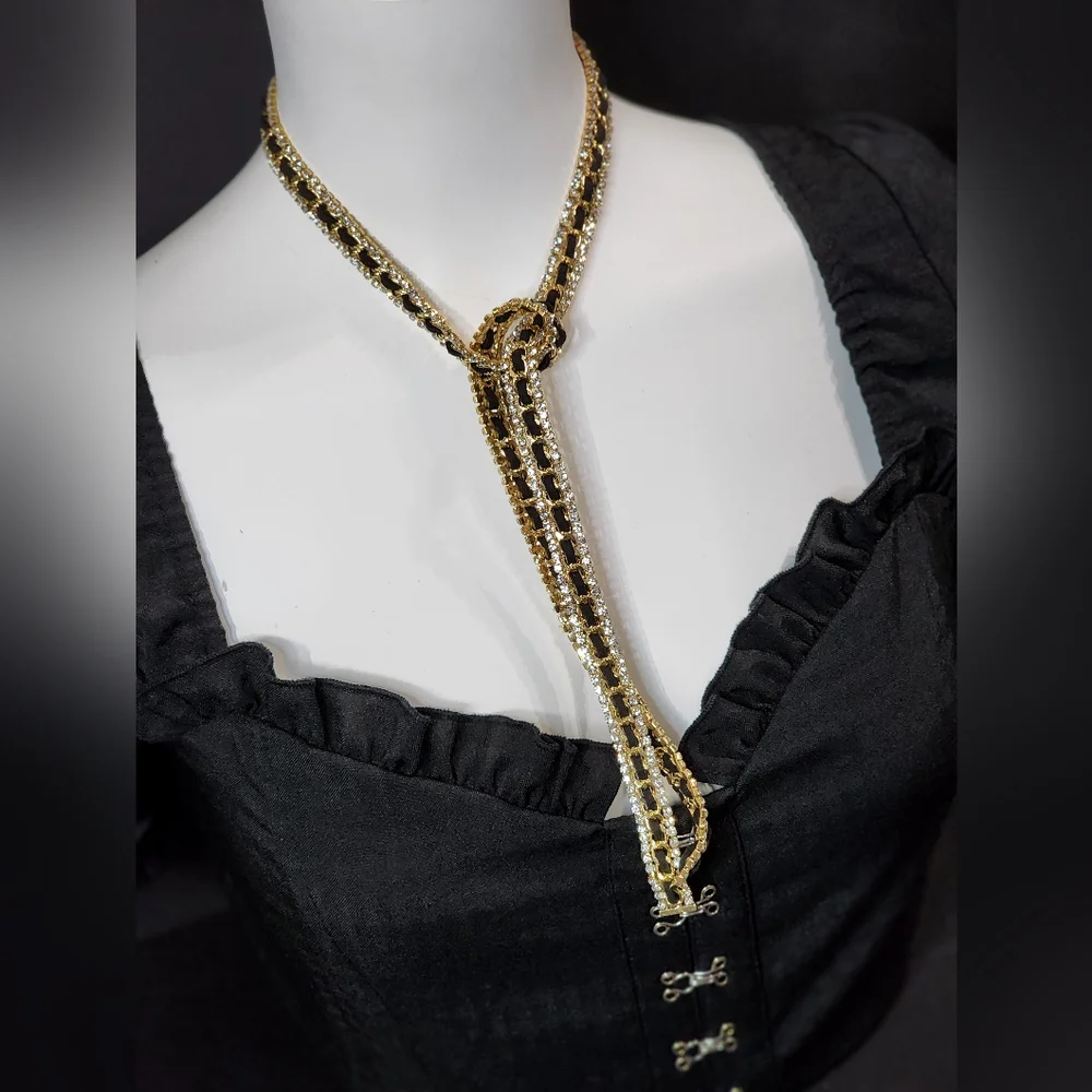 N/A long rhinestoned