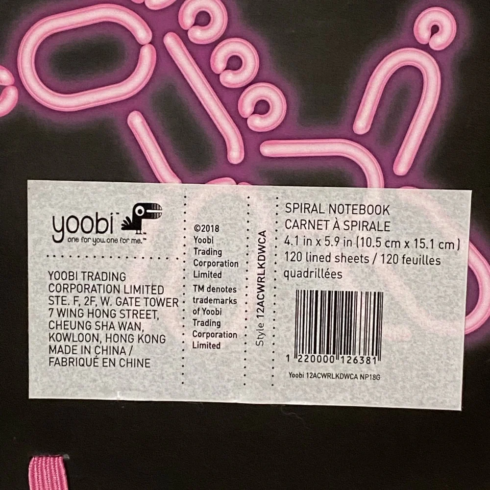 Yoobi journal neon pink