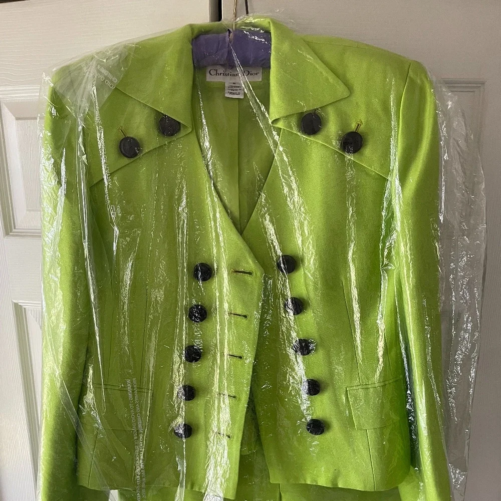 COPY - Vintage Dior Neon Green Blazer & Skirt - Size 8
