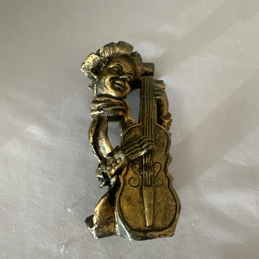 Gold tone guitar player wall hook home #retrodecor
