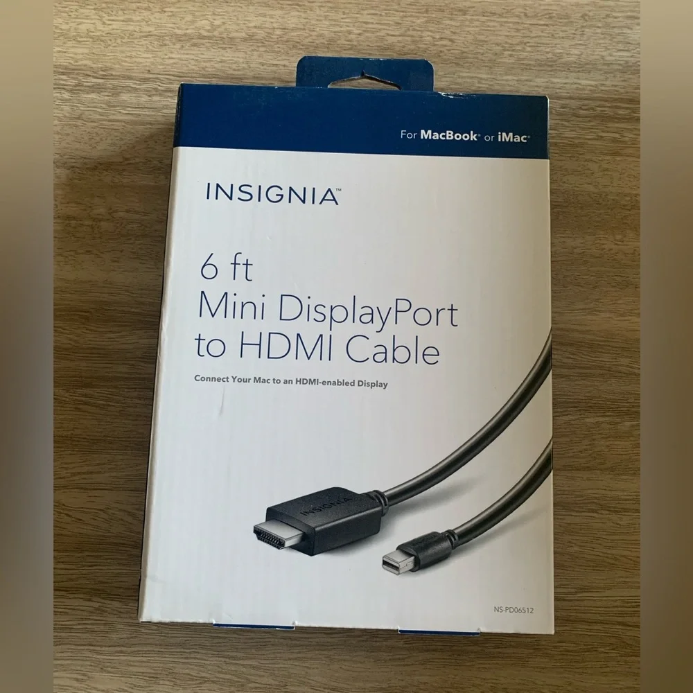 NWT 6 ft Mini DisplayPort to HDMI Cable For MacBook or iMac 1080p & Ultra HD 4K