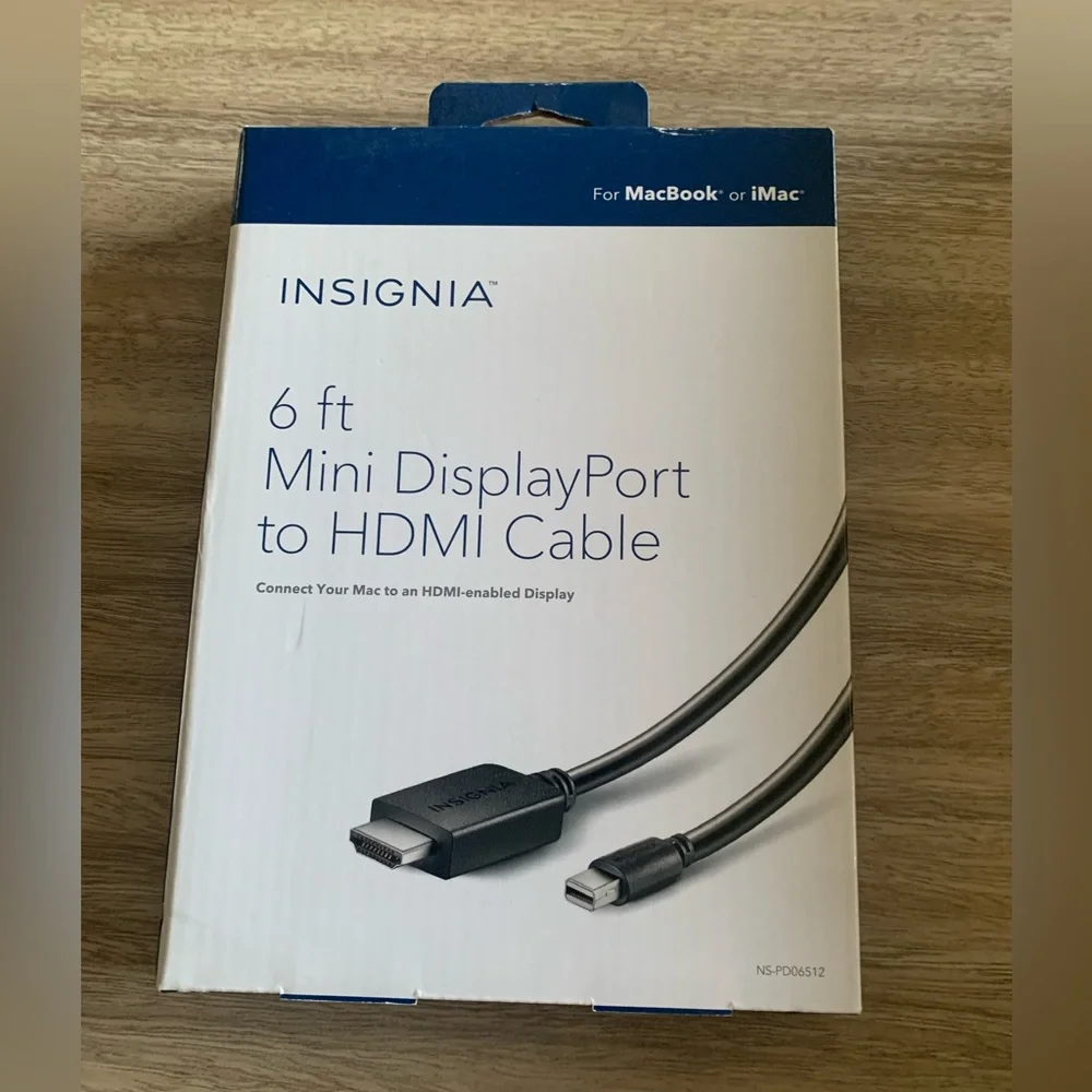 NWT 6 ft Mini DisplayPort to HDMI Cable For MacBook or iMac 1080p & Ultra HD 4K