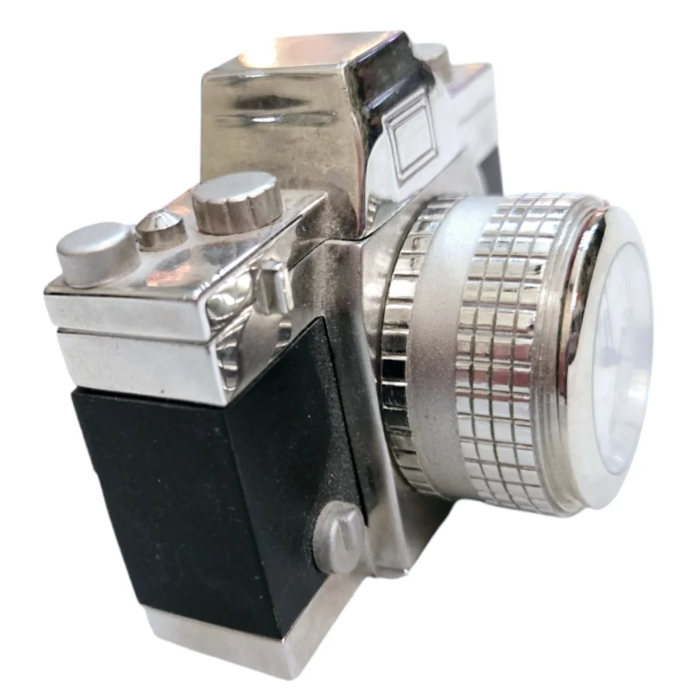 Timex Silver and Black Camera Clock