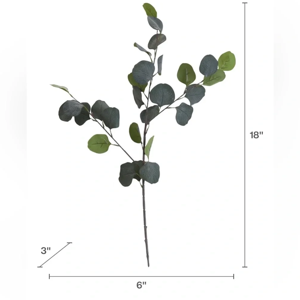 Eucalypus Artificial Greenery Stem, Fake Plants for Home Decoration, Set of 6
