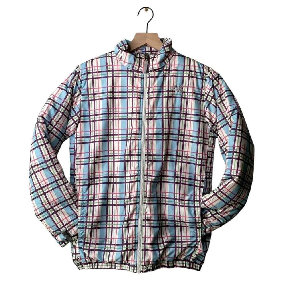 The North Face Girls Plaid Puffer Jacket Size XL
