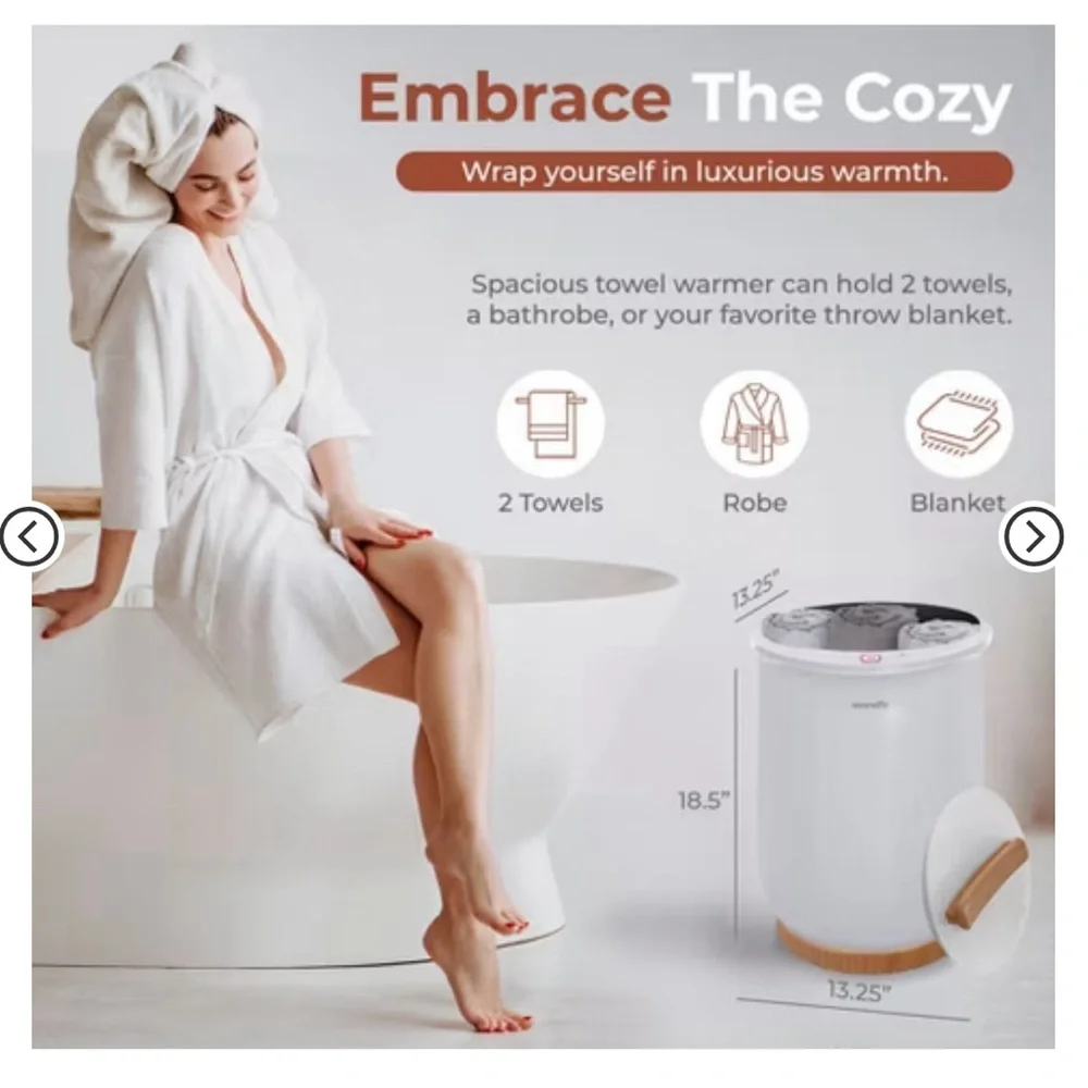 Towel Warmer with Wooden Accents