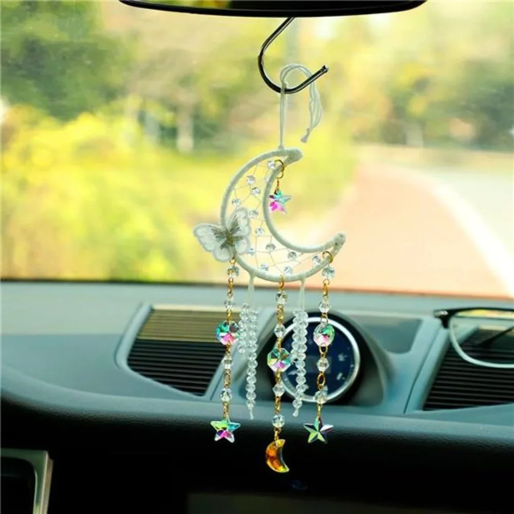 White Butterfly Small Moon Dream Catchers