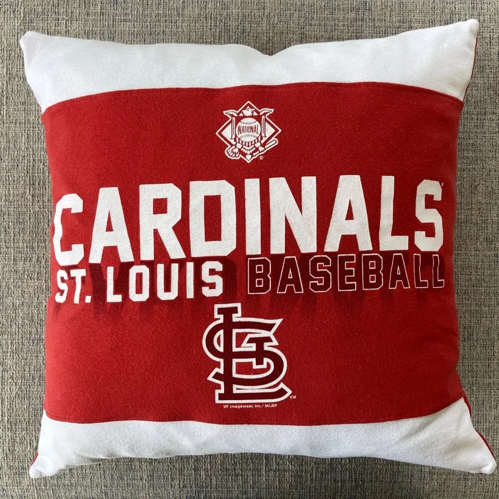 St. Louis Cardinals MLB Baseball Handmade retro T shirt 16x16 Throw pillow cover