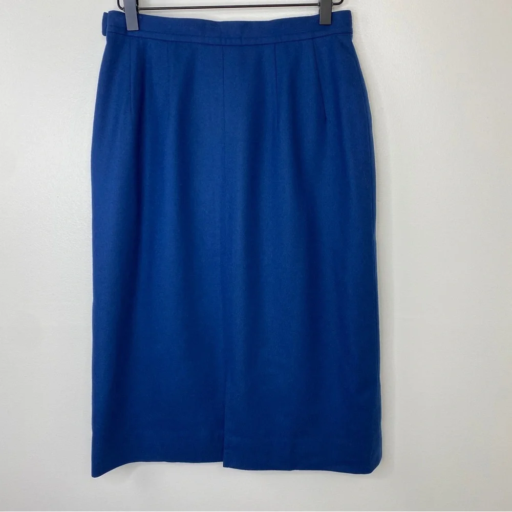 Pendleton Wool Skirt Blue Size 10 Knee Length Lined Classic Business Casual
