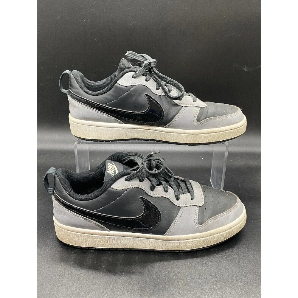 Nike Unisex Kids Court Brough 2 Low Gray Black Size 7Y Shoes EUC Casual Street
