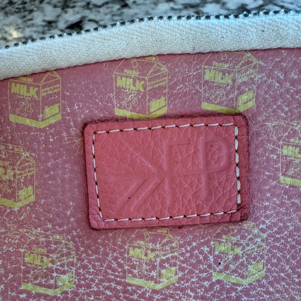 Freshly Picked + The little milk Bar COLAB Leather Milk Bar Cosmetic Pouch