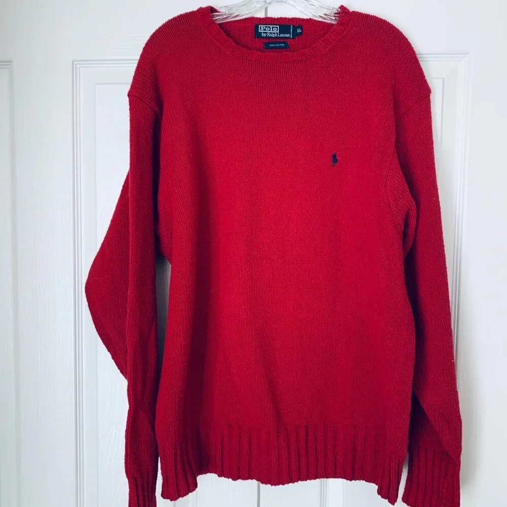 POLO by Ralph Lauren Cotton Men’s Red Crew Sz XL