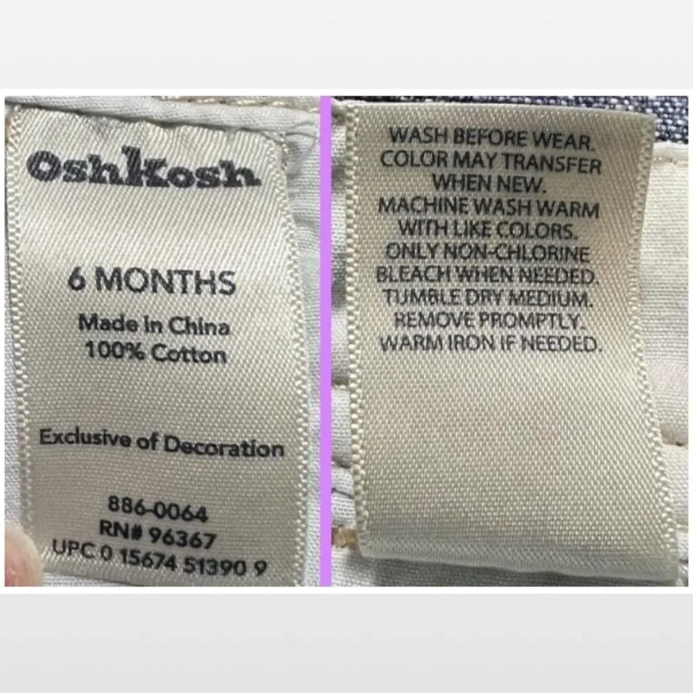 OshKosh B'gosh Baby Blue Denim Vestbak Kid Overalls