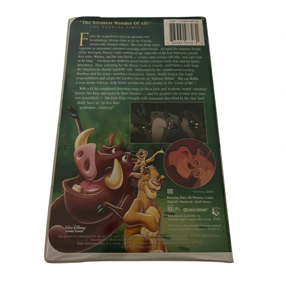 The Lion King VHS Masterpiece Collection. Pre owned