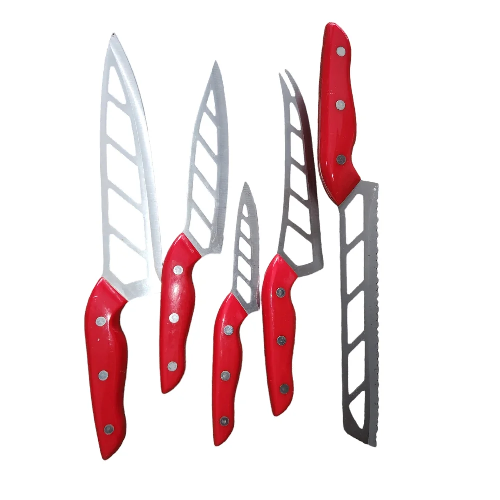 Simply Ming 6 Piece AeroKnife Set with Acrylic Stand Red