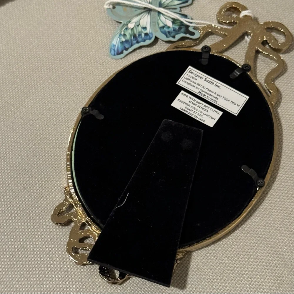 1/ Gold Bow Framed Mirror/ made in India 10”x5.5”