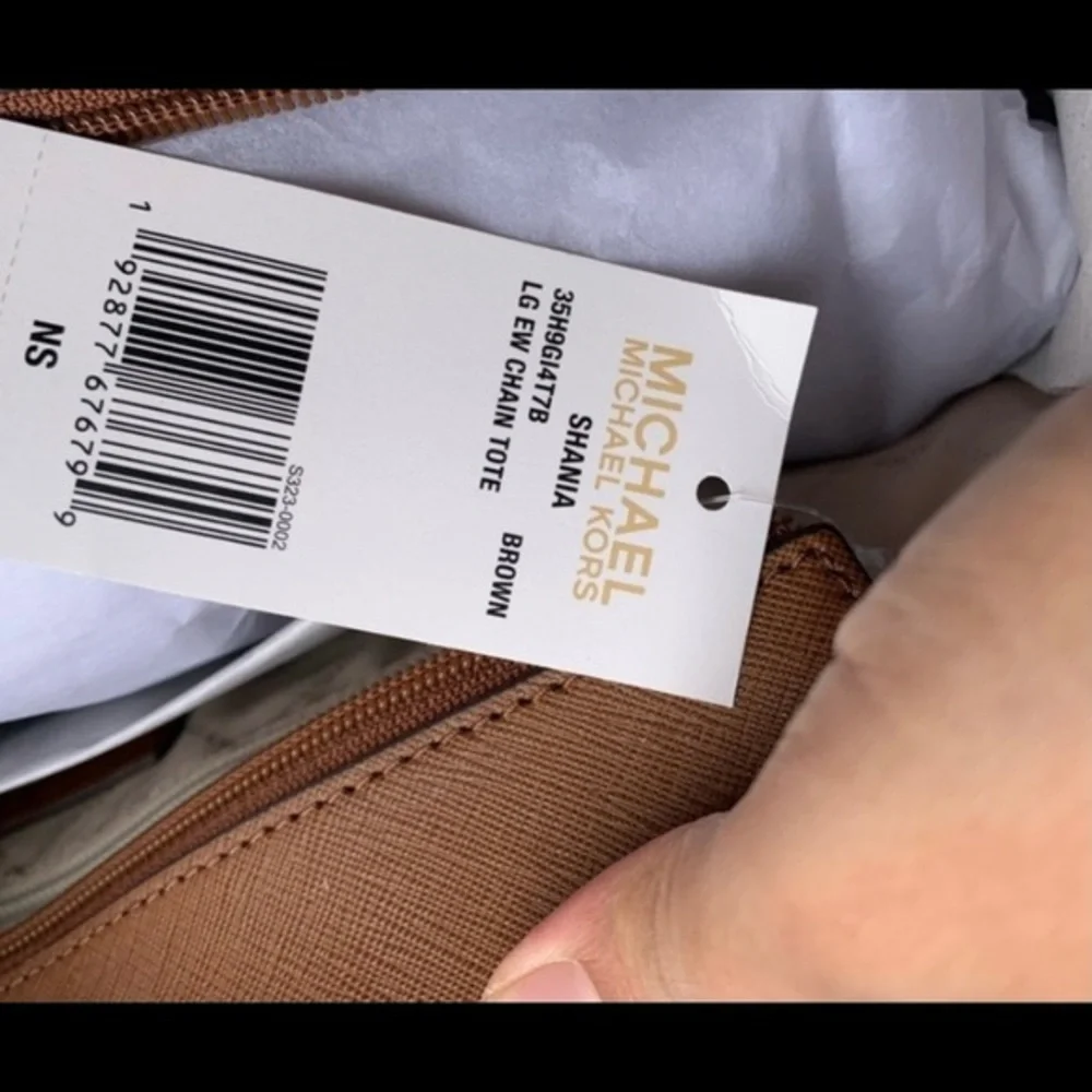 Michael kors shania large chain tote bag brown