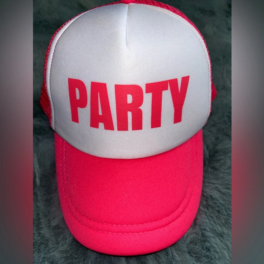 Pink and White Party Cap NWOT