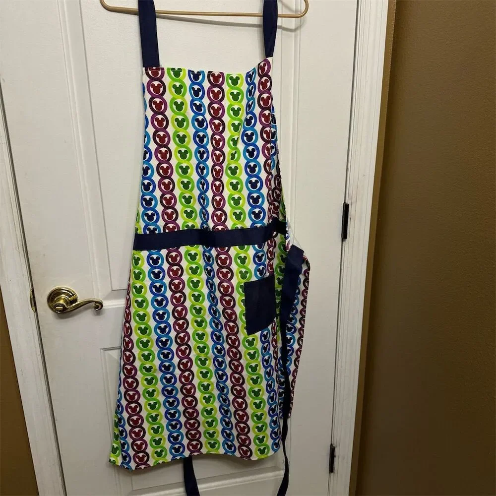 Disney Parks Mickey Mouse Icon Bib Apron Multicolor Adults One Size