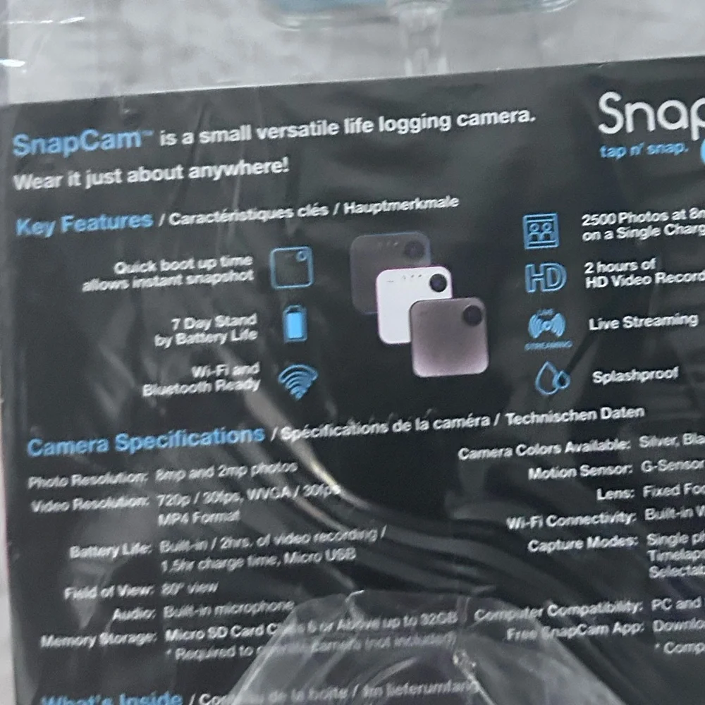 iOn SnapCam HD Wearable Digital Action Camcorder Wi-Fi & Bluetooth