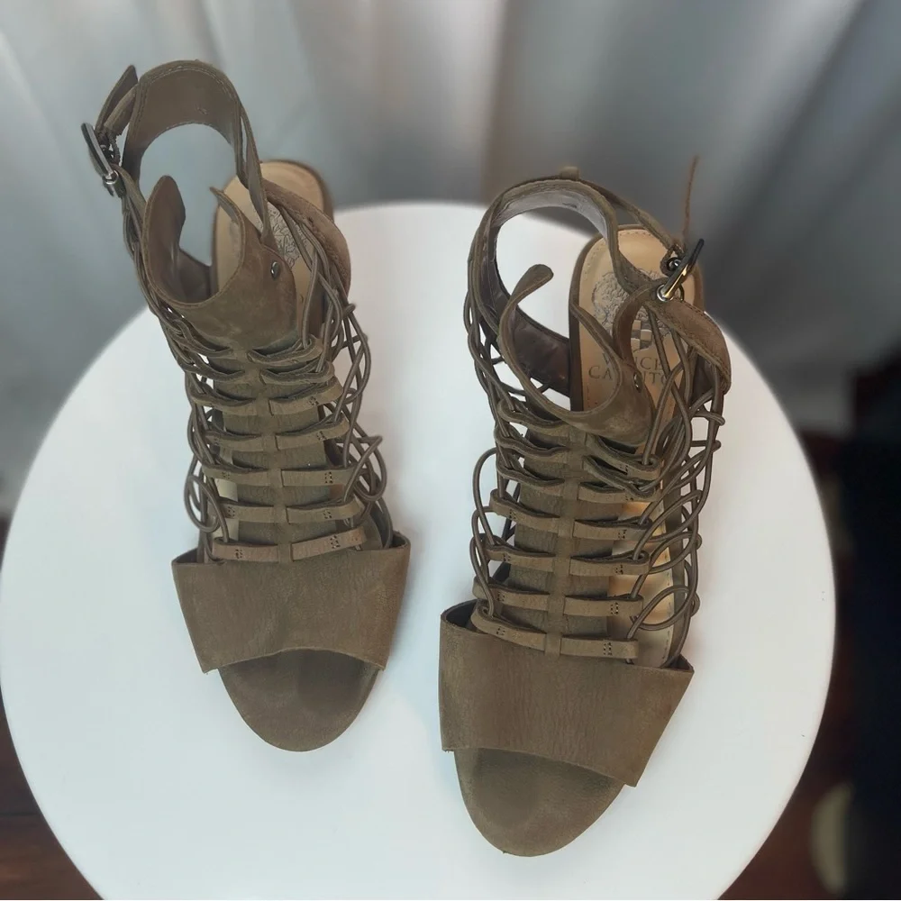 Vince Camuto Suede Strappy Heeled Sandals Size 7.5