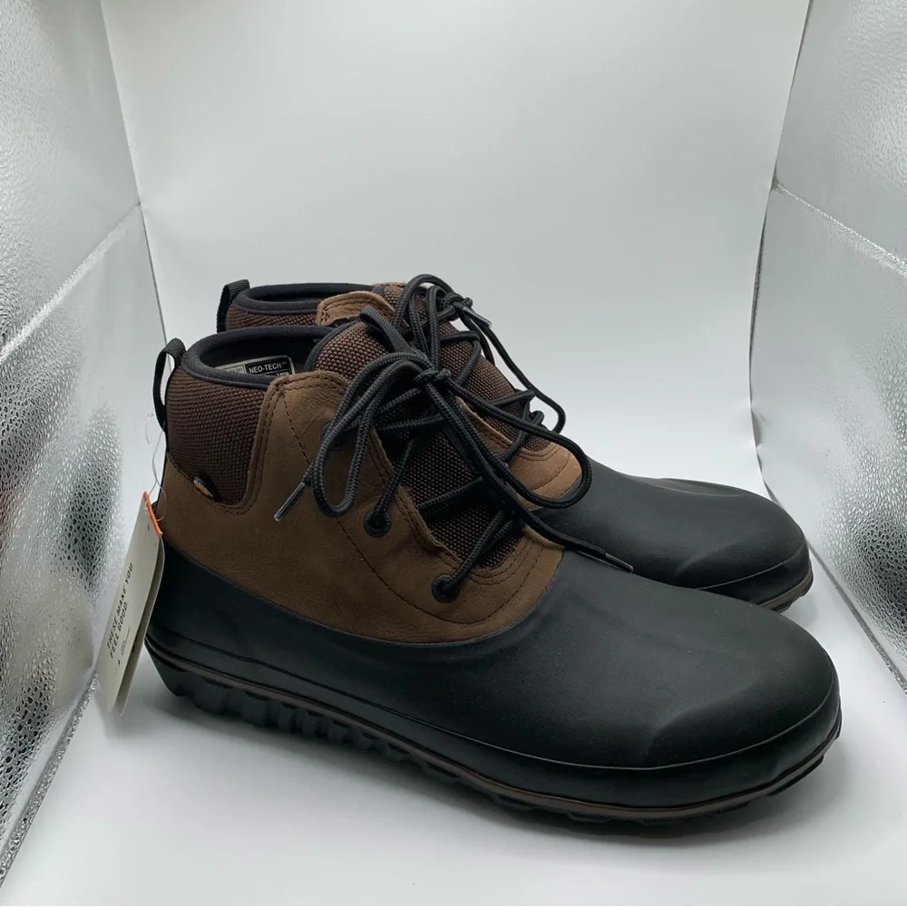 NWB Bogs Men's Classic Casual Lace Leather brown Boots size 12 rubber 2621