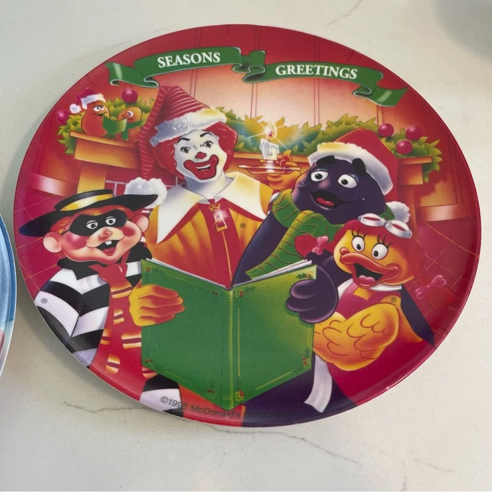 Vintage 1993 Set of 2 Ronald McDonald Plates & 1 1995 seasons greetings plate