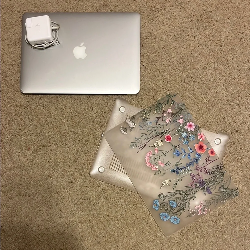 Apple MacBook Air with Floral Case & charger