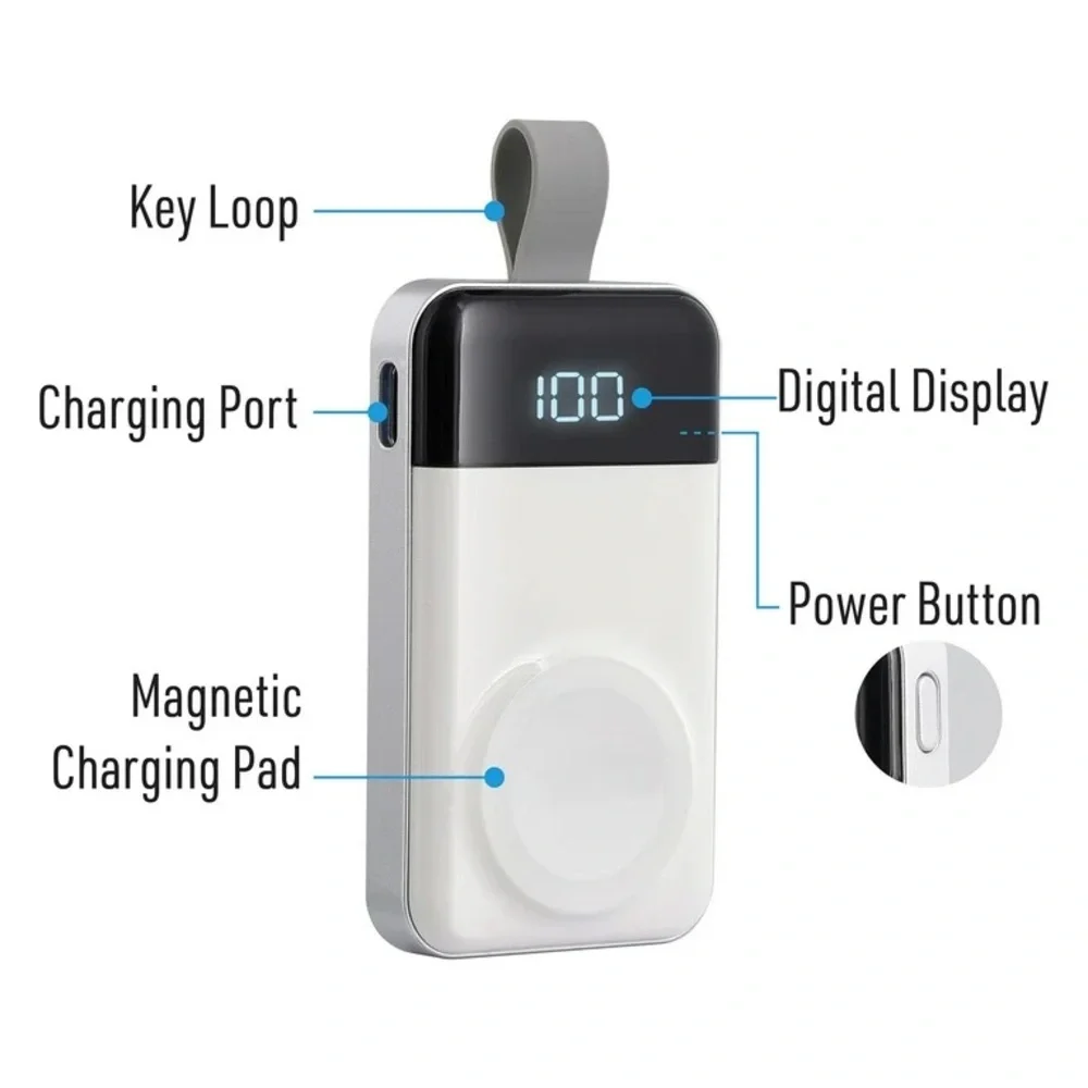 Xtreme Portable 1200mAh Wireless Apple Watch Charger Keychain Power Bank NWT