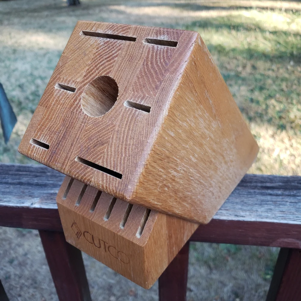 CUTCO Galley + 6 Set Knife Block (With Table Knife Slots) Honey Finish
