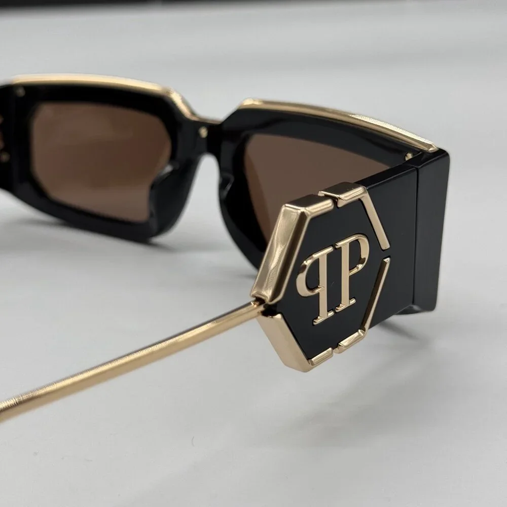 NEW SPP119M 700G PHILIPP PLEIN ROSE VENUS SHINY BLACK `MEN SUNGLASSES