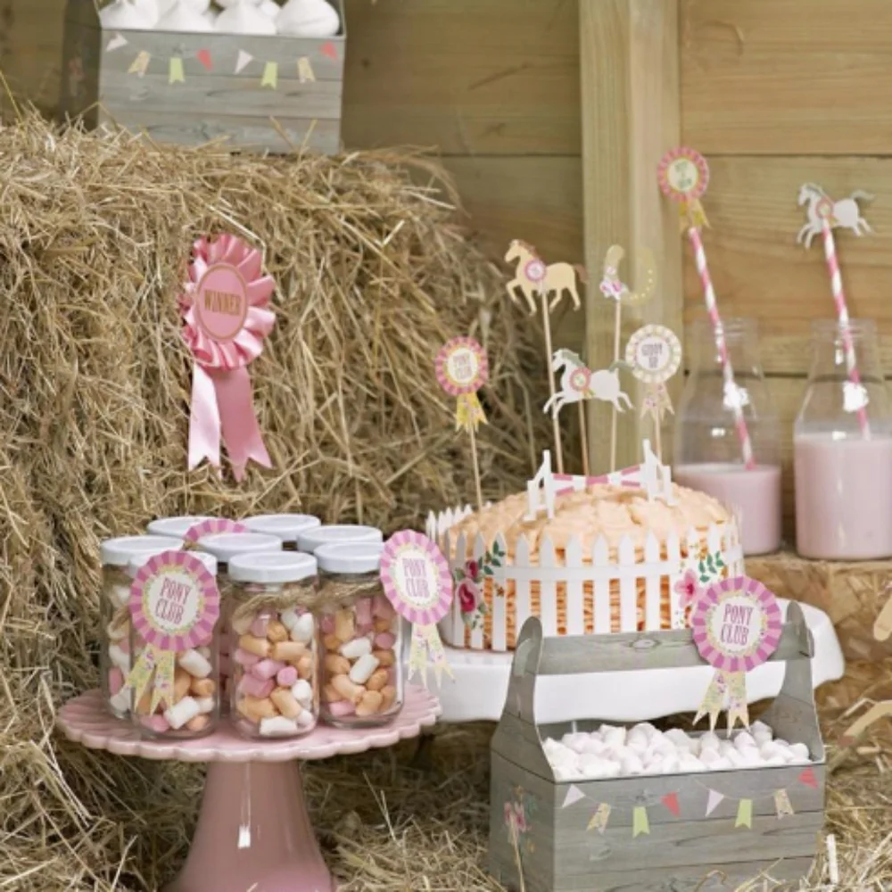 Talking Tables Pony Party Picks Pack Of 12 New In Box Muted Tones