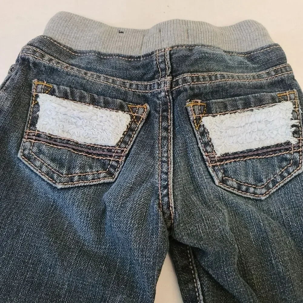 The Children's Place Adjustable Denim Jeans Size 6-9 Month Blue