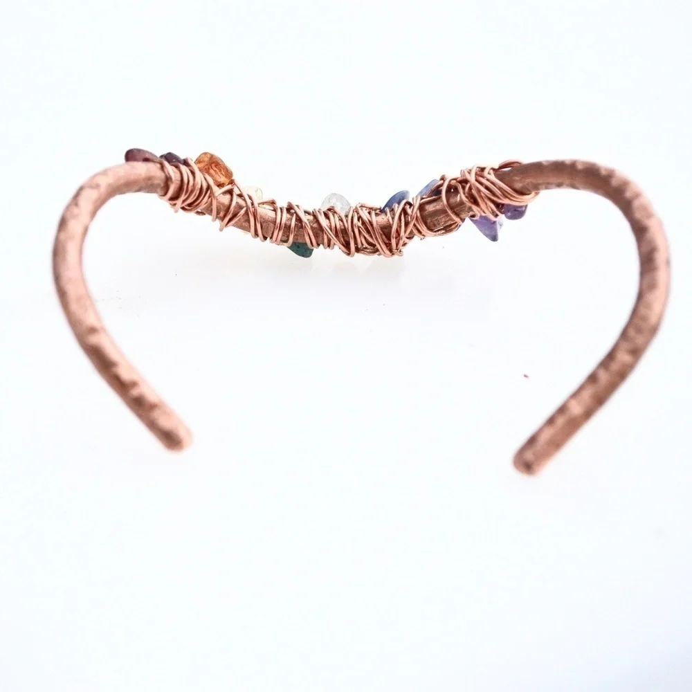 Chakra Bracelet Natural Copper Wire Wrapped Reiki