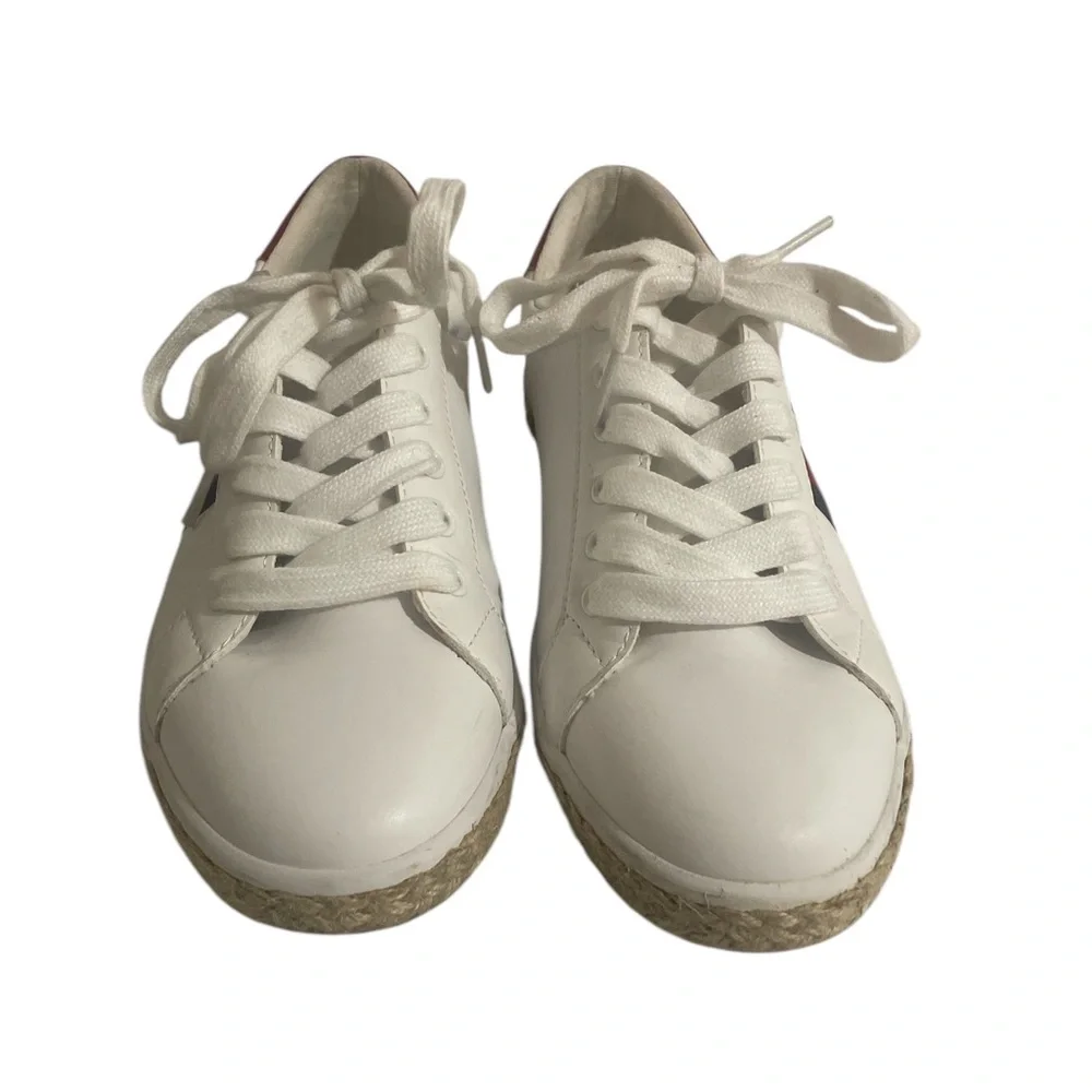 Tommy Hilfiger White/Red Low-Top Stripes Sneakers Women 8