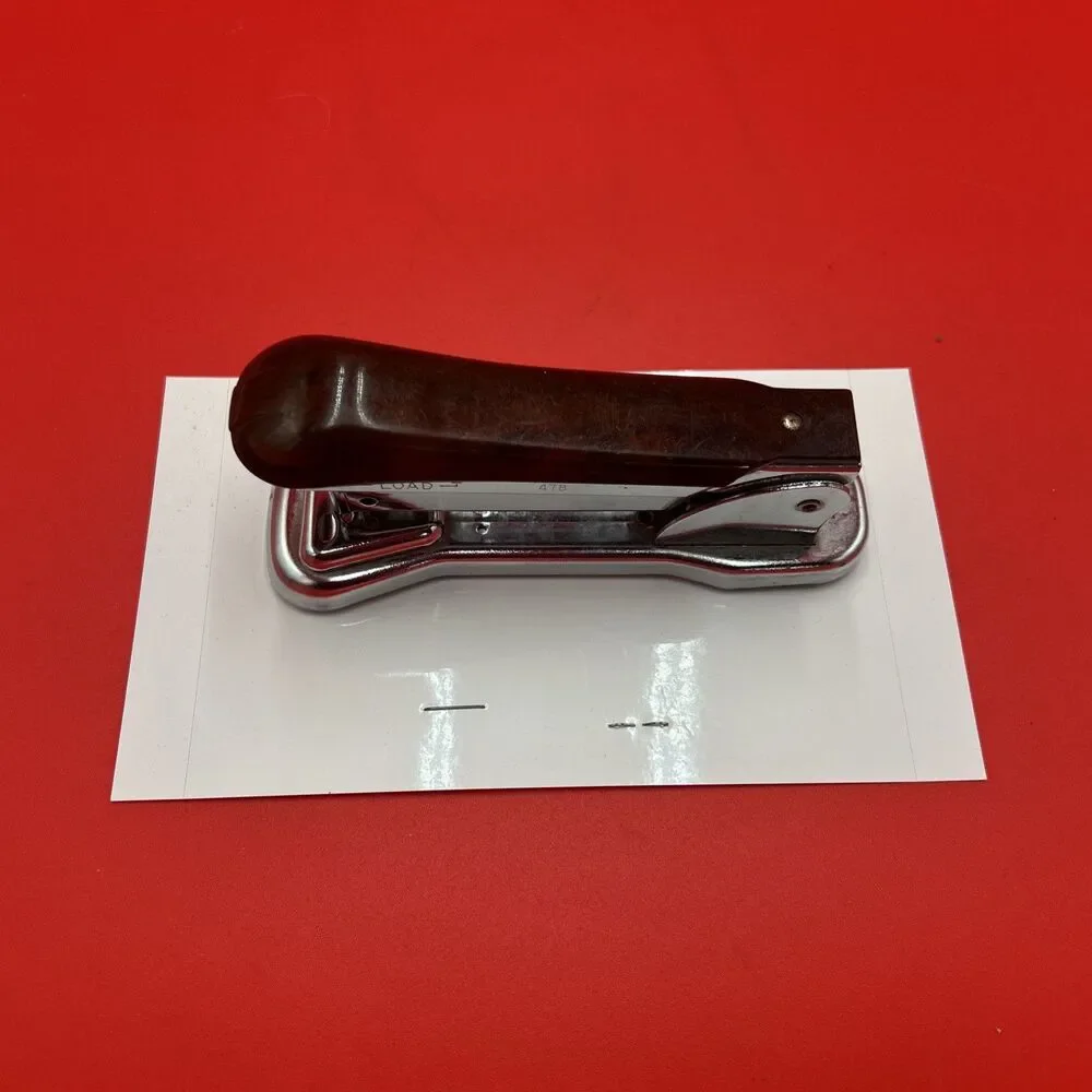 Ace Cadet Liftop Stapler, Model 302 Marbelized Brown Top Chrome Chicago Vintage