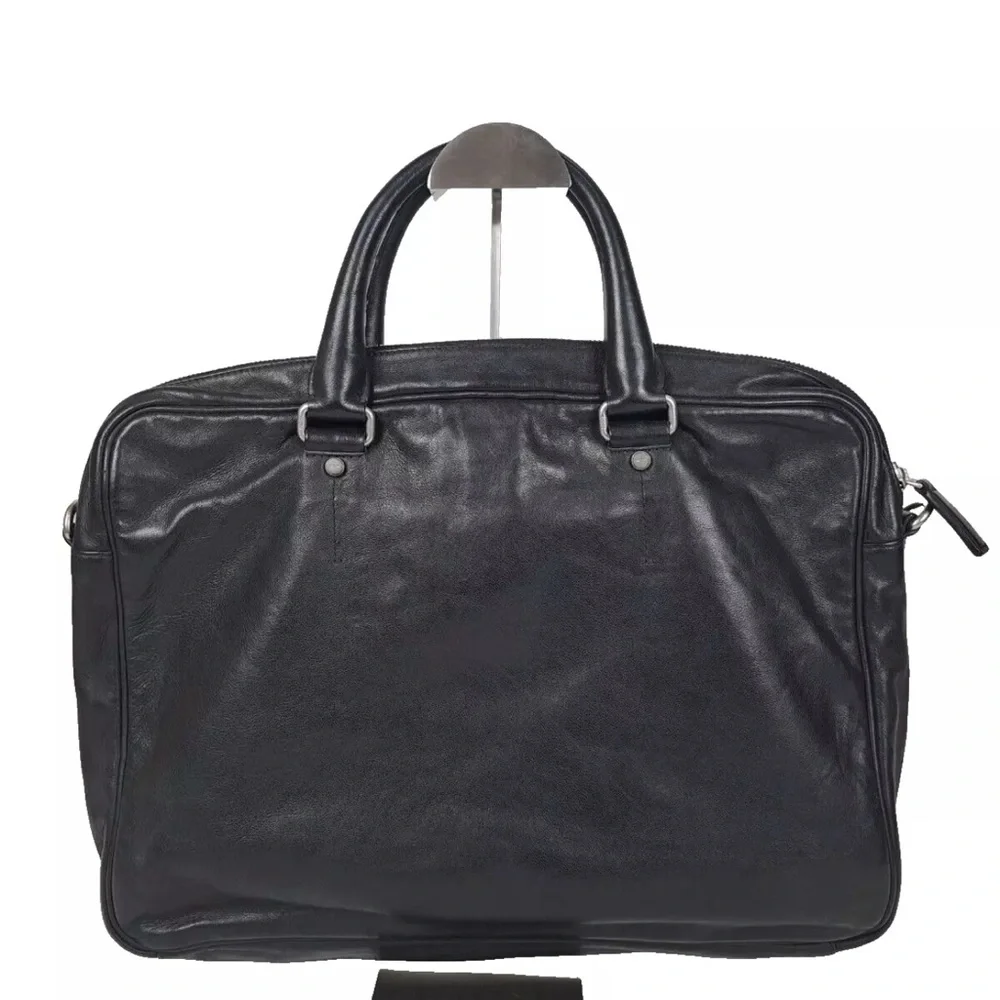 Black Leather Men's Laptop Bag