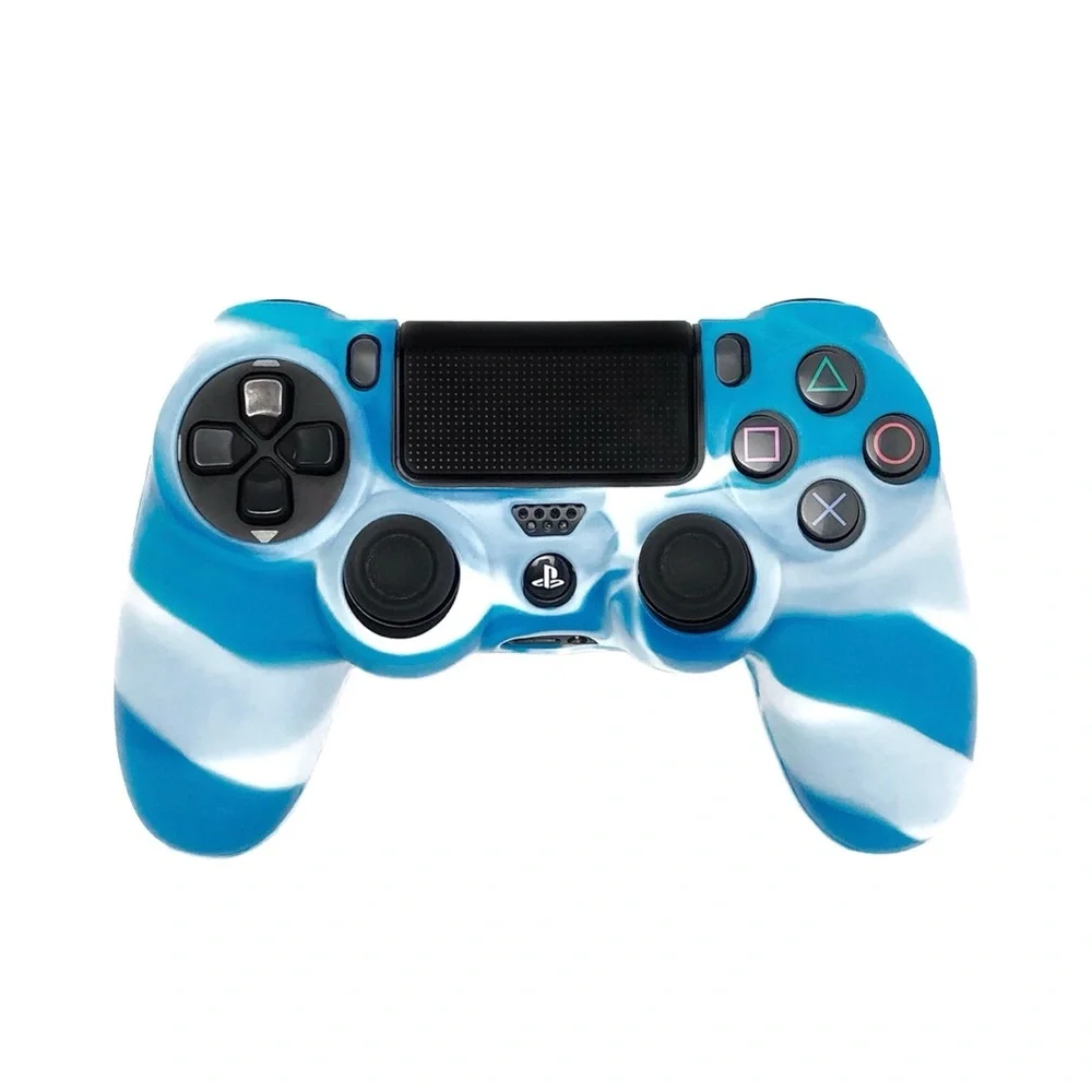 PS4 Controller Silicone Skins Bundle of 2 Blue White