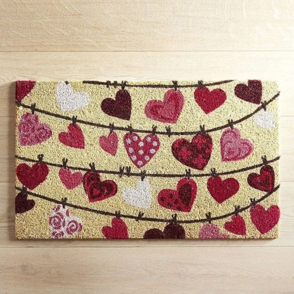 Pier 1 Valentines Day Glitter Hearts Doormat